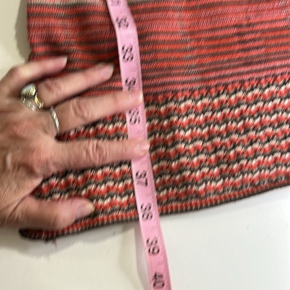 FREE PEOPLE RETRO LONG SLEEVED SIMI SHEER RED/BROWN STRIPPED SWEATER DRESS SZ M - Picture 14 of 16